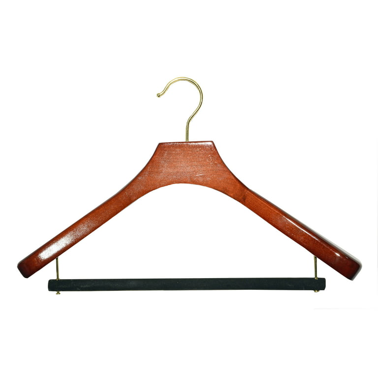 HOUSE DAY Wide Shoulder Wooden Hangers 12 Pack, Wood Suit Hangers for Men  with Non Slip Pants Bar, Smooth Finish Solid Wood Coat Hangers for Jacket