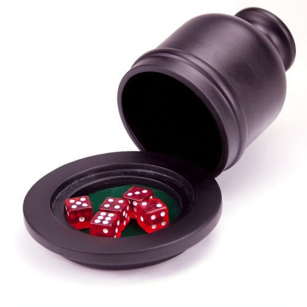 Deluxe Wooden Dice Cup Shaker with FeltLined Tray