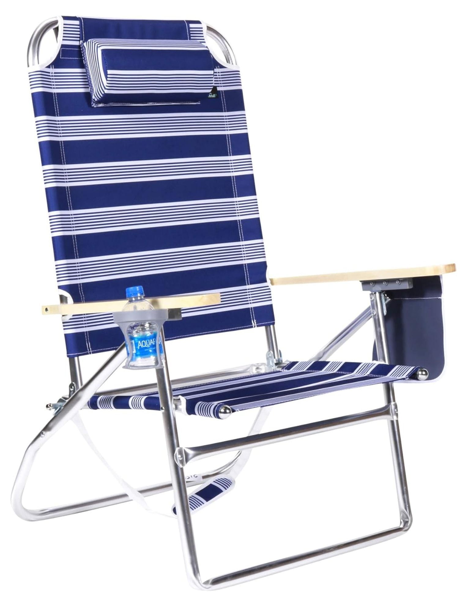Deluxe XL Wide Tall Plus Size Aluminum Folding Big Heavy Duty 17 inches High Seat Beach Chair for Adults 300 lb Load Walmart
