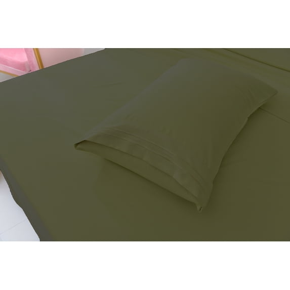 Deluxe2000 Series Soft Bamboo Derived Rayon Sheet Sets-California King Sage Green Sheets, Wrinkle Free - Deep Pockets - 4 Piece - 1 Fitted Sheet, 1 Flat, 2 Pillowcases California King, Sage Green