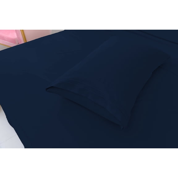 Deluxe2000 Series Soft Bamboo Derived Rayon Sheet Sets-Full Cobalt Blue Sheets, Wrinkle Free - Deep Pockets - 4 Piece - 1 Fitted Sheet, 1 Flat, 2 Pillowcases Full, Cobalt Blue