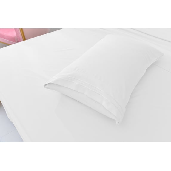 Deluxe2000 Series Soft Bamboo Derived Rayon Sheet Sets-Full White Sheets, Wrinkle Free - Deep Pockets - 4 Piece - 1 Fitted Sheet, 1 Flat, 2 Pillowcases Full, White