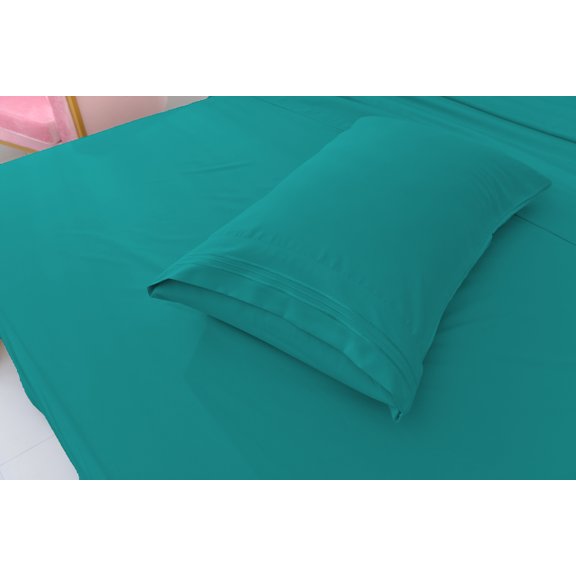 Deluxe2000 Series Soft Bamboo Derived Rayon Sheet Sets-King Teal Sheets, Wrinkle Free - Deep Pockets - 4 Piece - 1 Fitted Sheet, 1 Flat, 2 Pillowcases King, Teal