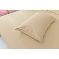 thumbnail image 1 of Deluxe2000 Series Soft Bamboo Derived Rayon Sheet Sets-Queen Beige Sheets, Wrinkle Free - Deep Pockets - 4 Piece - 1 Fitted Sheet, 1 Flat, 2 Pillowcases Queen, Beige, 1 of 3