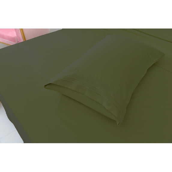 Deluxe2000 Series Soft Bamboo Derived Rayon Sheet Sets-Queen Sage Green Sheets, Wrinkle Free - Deep Pockets - 4 Piece - 1 Fitted Sheet, 1 Flat, 2 Pillowcases Queen, Sage Green