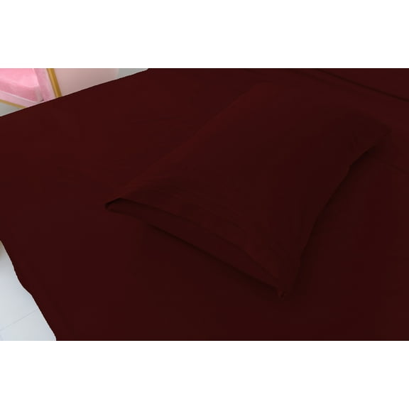 Deluxe2000 Series Soft Bamboo Derived Rayon Sheet Sets-Twin XL Burgundy Sheets, Wrinkle Free - Deep Pockets - 3 Piece - 1 Fitted Sheet, 1 Flat, 1 Pillowcases Twin XL, Burgundy