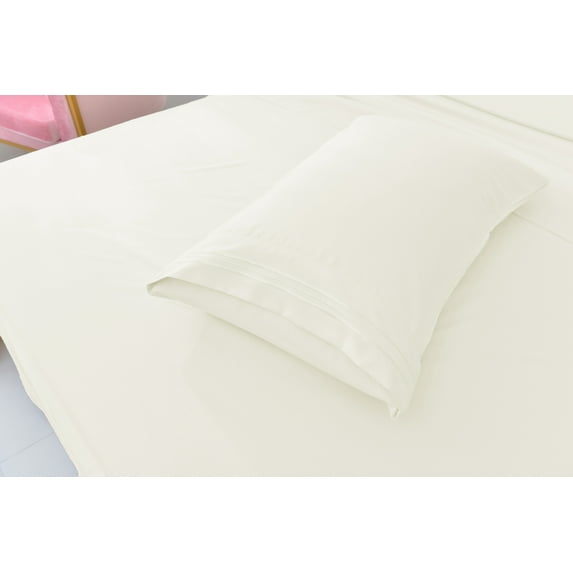 Deluxe2000 Series Soft Bamboo Derived Rayon Sheet Sets-Twin XL Ivory Sheets, Wrinkle Free - Deep Pockets - 3 Piece - 1 Fitted Sheet, 1 Flat, 1 Pillowcases Twin XL, Ivory