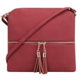 thumbnail image 1 of Deluxity Lightweight Medium Lady Crossbody Bag with Tassel-Red, 1 of 7