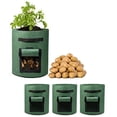 thumbnail image 1 of Delxo 7 Gallon Double Layer Premium Nonwoven Aeration Fabric Pots with Handles 3 Pack (Green）, 1 of 7