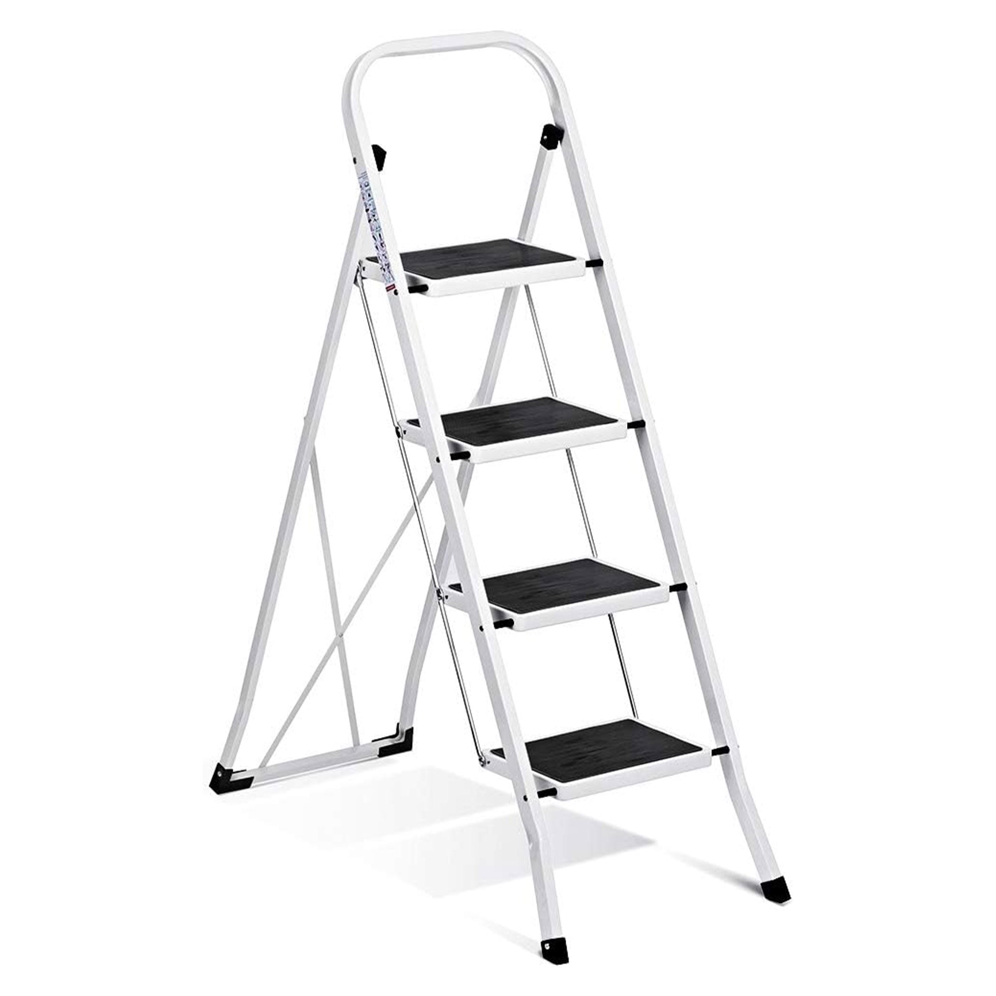 Delxo Steel Non-Slip Folding 4 Step Stool Portable Ladder