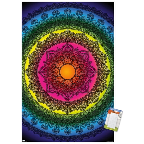 Delyth Angharad - Rainbow Mandalas Wall Poster, 22.375" x 34"