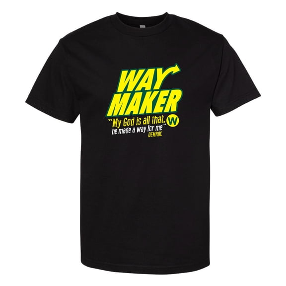 DemRoc Way Maker Black Graphic T-Shirt(SMALL-XXL)