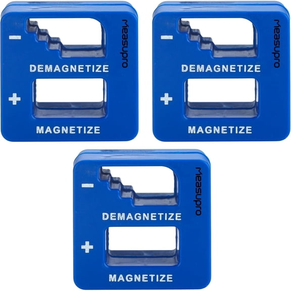Demagnetizer and Magnetizer - Blue - 3 Pack -for Screwdrivers Tips, Bits, and Small Tools, Large or Big Screws, Drills, Drill Bits, Sockets, Nuts, Bolts, Nails and Precision Construction