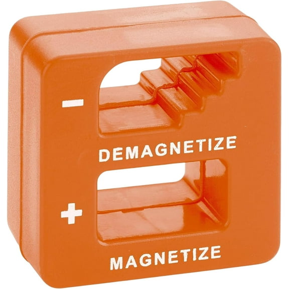 Demagnetizer and Magnetizer - Orange - for Screwdrivers Tips, Bits, and Small Tools, Large or Big Screws, Drills, Drill Bits, Sockets, Nuts, Bolts, Nails and Precision Construction Tools