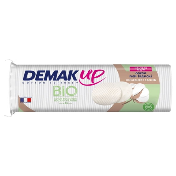 Demak'Up Organic 85 Round Makeup Remover Discs 100% natural cotton fibres