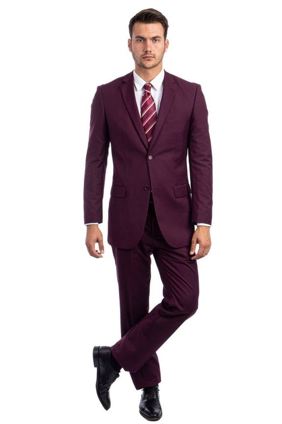 Demantie Suits Two Button Burgundy Suit Size 54 Long