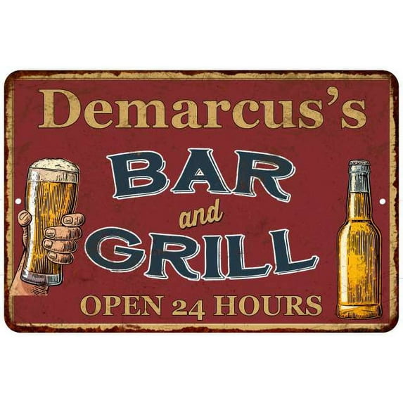 Demarcus's Red Bar and Grill Rustic Sign Decor 8x12 208120045942