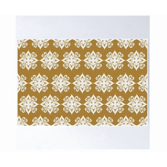 Demark Floral Seamless Pattern With A Warm Vintage Poster