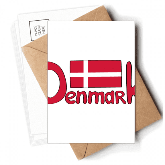 Demark National Flag Red Pattern Postcards Envelopes Blank Note Cards Mailing