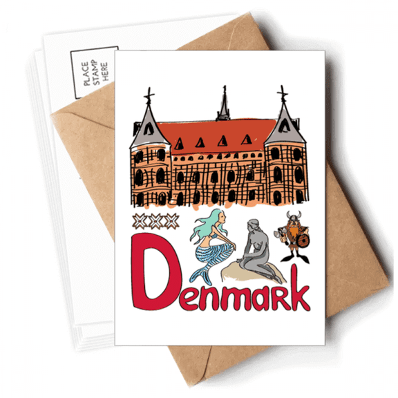 Demark National symbol Landmark  Pattern Postcards Envelopes Blank Note Cards Mailing