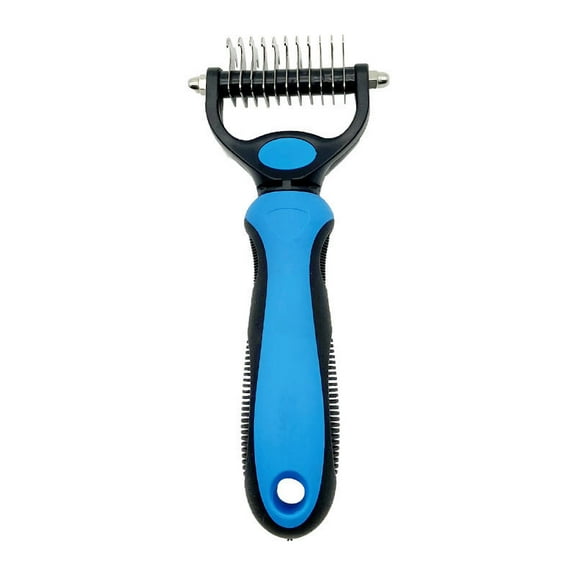 Dematting Comb for Cats and Dogs, Mat Remover and Deshedding Grooming Tool, Safe Detangler for Matted Fur, Double Sided Undercoat Rake