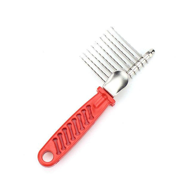 Dematting Undercoat Rake Comb For Dogs Cats Rake Grooming Brush with