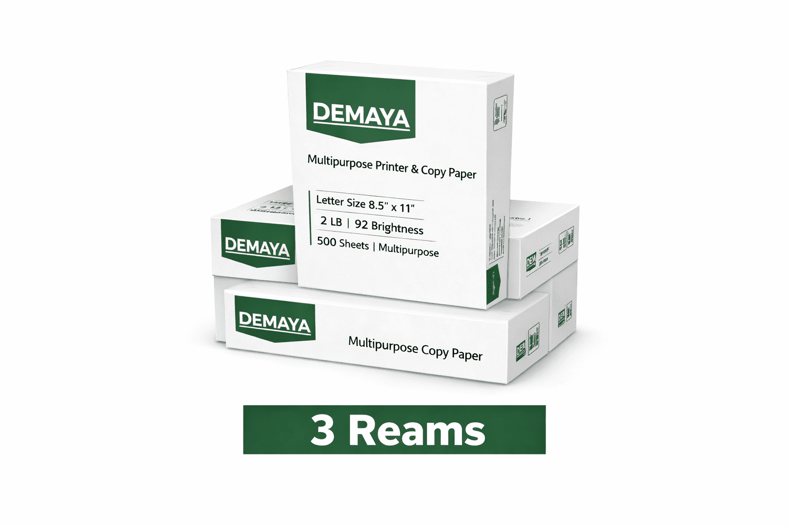 Demaya Copy Paper 8.5x11 White Multipurpose – 1500 Sheets