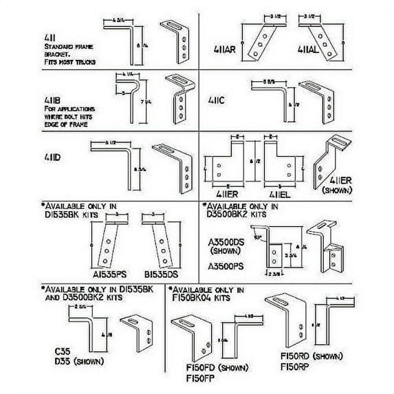 Demco 8553007 Hijacker Frame Bracket Kit, SL-Series Frame Mounting Bracket for Chevy/GMC 2500/3500 HD '11-'19