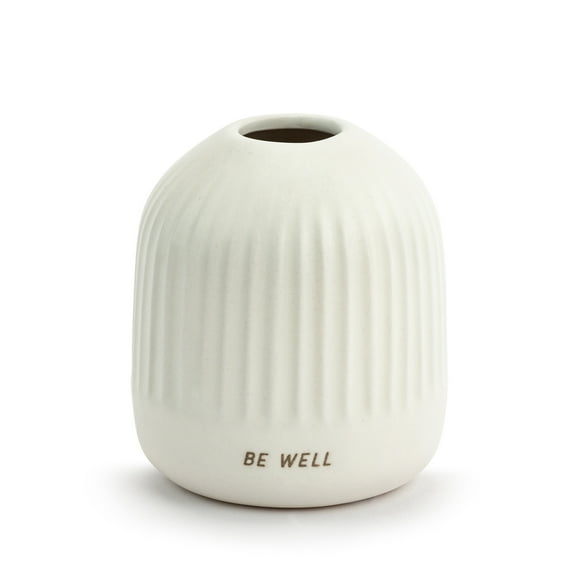 Demdaco Be Well Smooth Cream 3.5 x 2.5 Ceramic Stoneware Just Because Vase