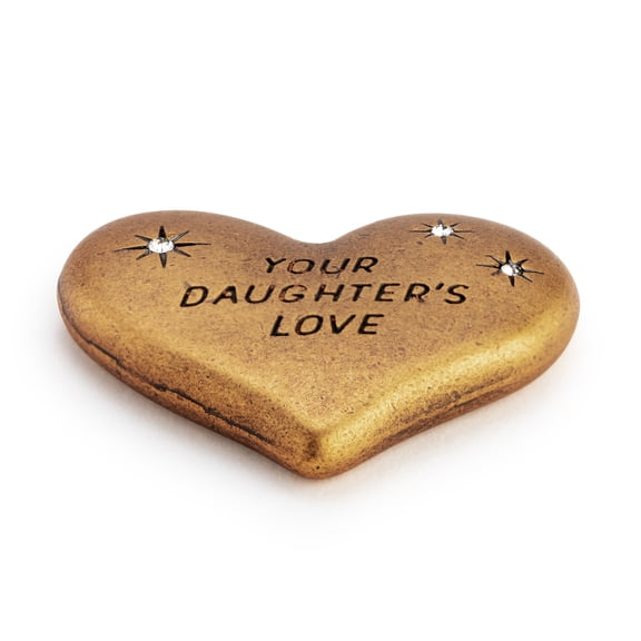 Demdaco Daughter To Mother Gold Tone 1 inch Metal and Rhinestone Gift Token