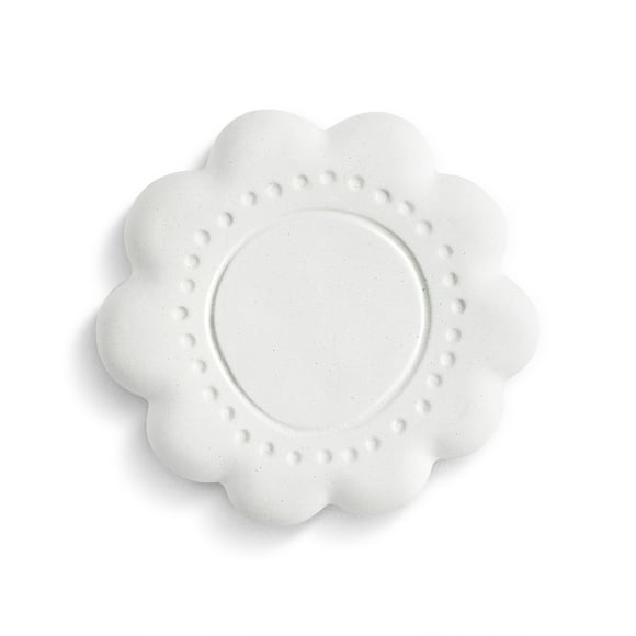 Demdaco Flower Shape White 3.5 x 3 Earthenware Ceramic Aroma Diffuser Stone