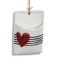 thumbnail image 1 of Heart Pocket Red On White 9 x 6 Ceramic Stoneware Decorative Wall Art Sign, 1 of 2