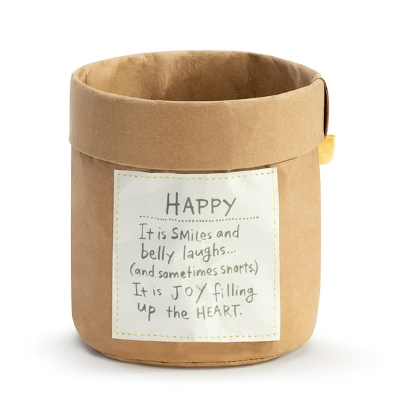 Demdaco Happy Joy Natural Brown 6 x 5.5 Paper Plant Kindness Planter Bag