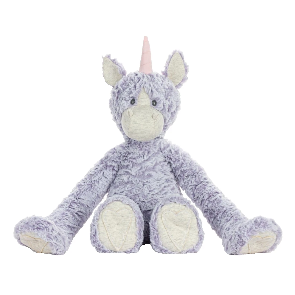 Demdaco Heartful Hugs Plush Purple Unicorn 13 x 12.5 Weighted Stuffed Animal