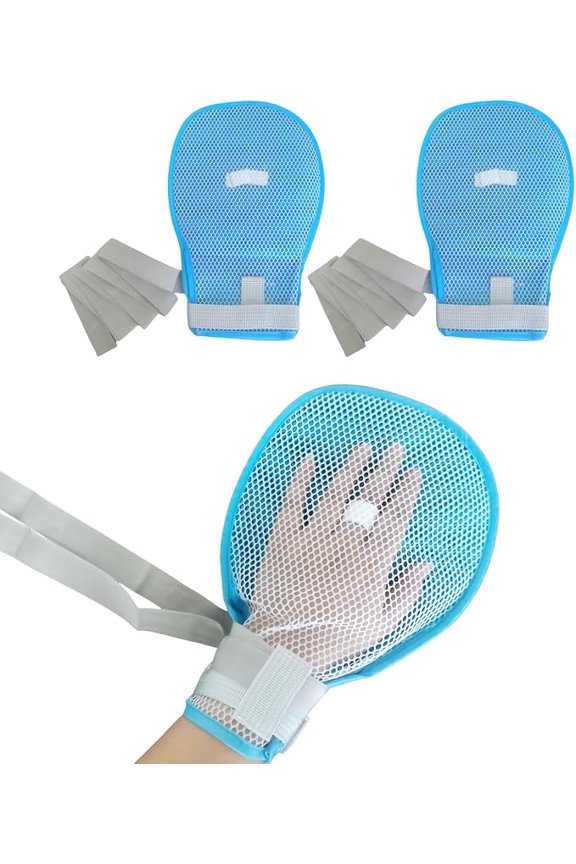 Dementia Hand Restraint Gloves Breathable Mesh Anti Scratch