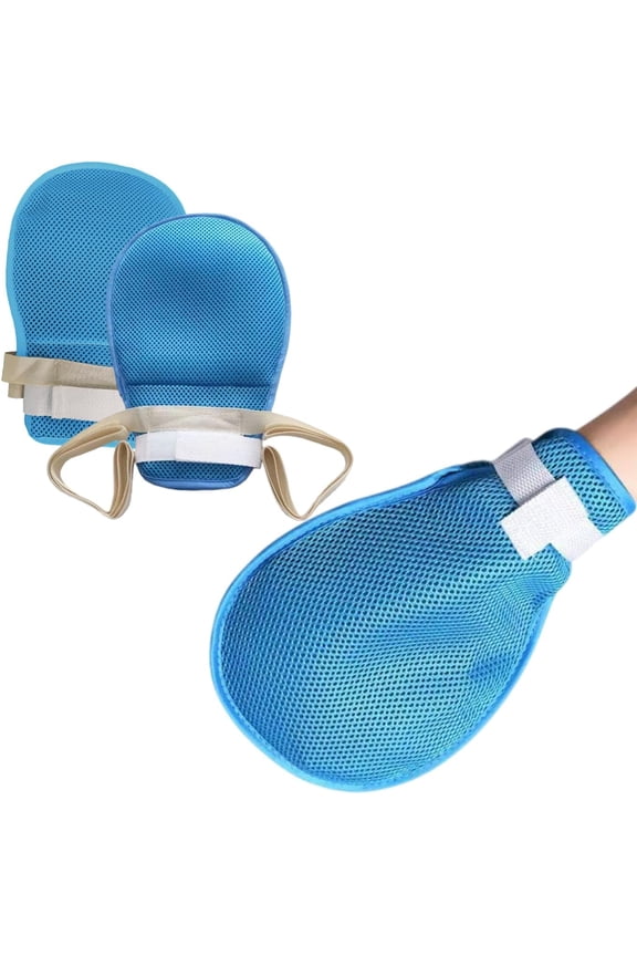 Dementia Hand Restraint Gloves for Elderly, Padded Adult Anti-scratching Hand Mitts for Protection