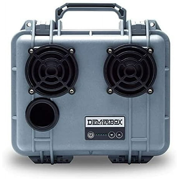 DemerBox: Waterproof, Portable, and Rugged Outdoor Bluetooth Speakers. Loud Sound, Deep Bass, 40+ hr Battery Life, Dry Box + USB Charging, Multi-Pairing Party Mode. Silver