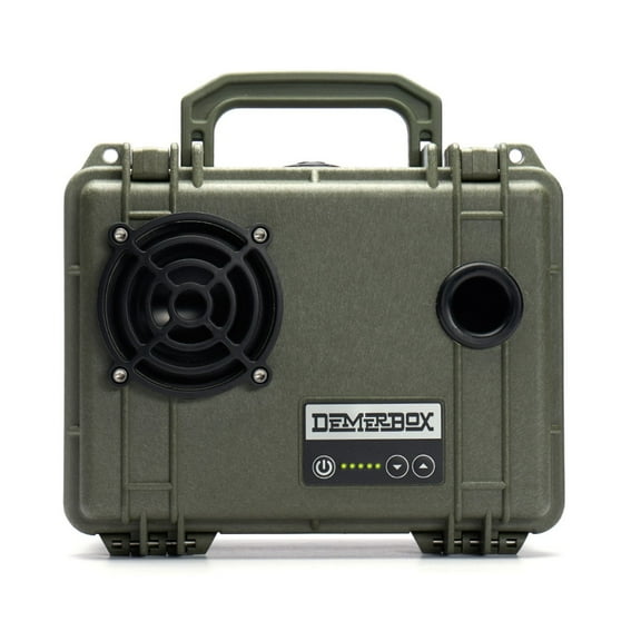 DemerBox Waterproof, Portable, and Rugged Outdoor Speakers. Loud Sound, 40+ hr Battery Life, Dry Box + USB Charging, Pairing Party Mode. Built to Last + Fully Serviceable, Green
