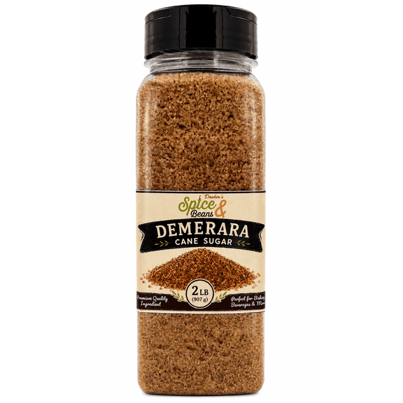 Demerara Cane Sugar | Dasher's Spice & Beans | 2 lb Container