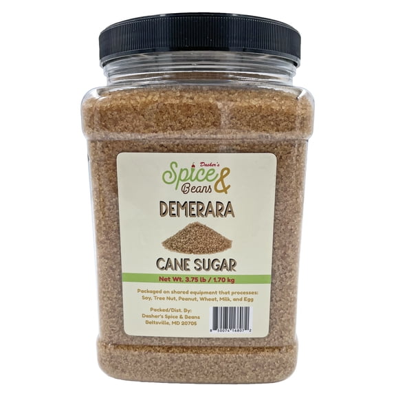 Demerara Cane Sugar | Dasher's Spice & Beans | 3.75 lb Container
