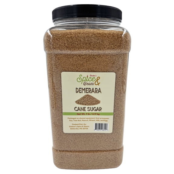 Demerara Cane Sugar | Dasher's Spice & Beans | 7 lb Container