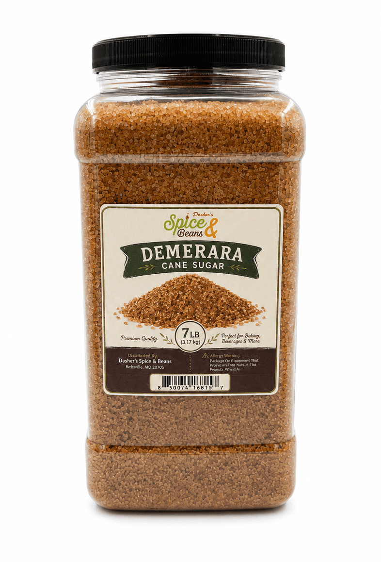 Demerara Cane Sugar | Dasher's Spice & Beans | 7 lb Container