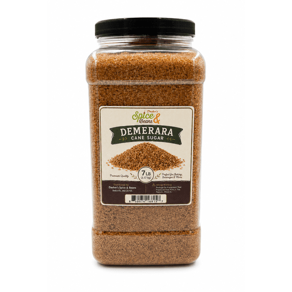 Demerara Cane Sugar | Dasher's Spice & Beans | 7 lb Container