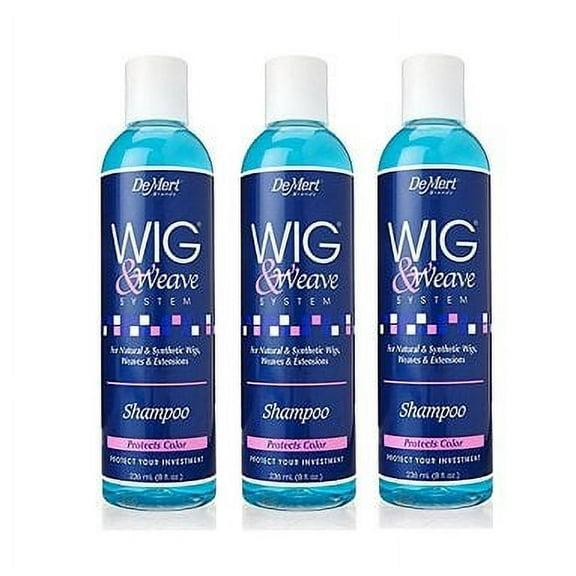 Demert Wig & Weave System Shampoo for Natural and Synthetic Hair 8 oz (Pack of 3)