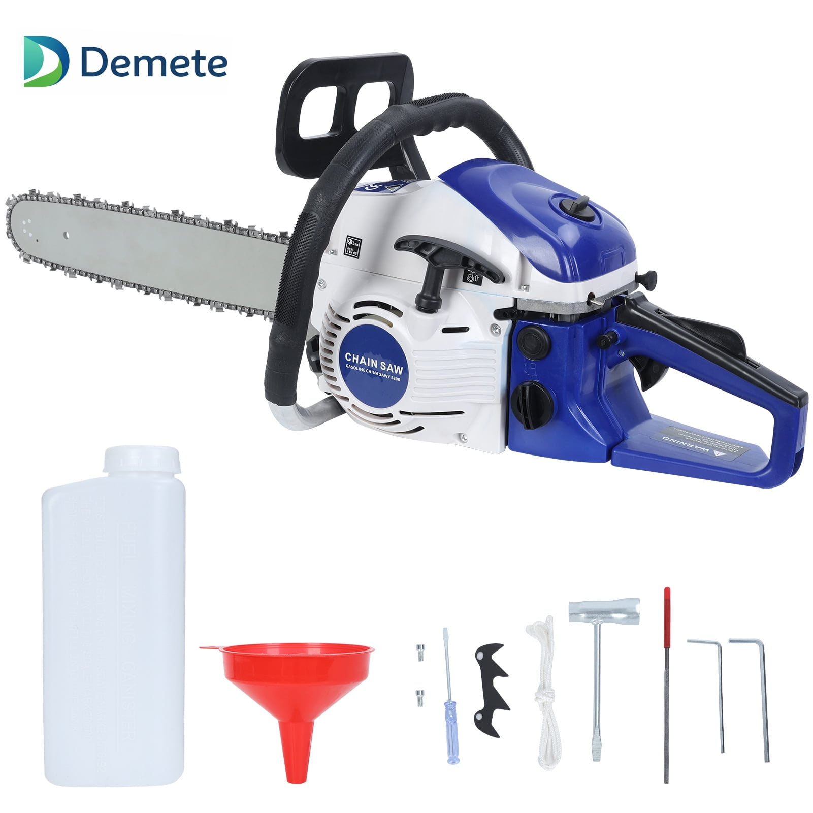 Demete 58CC Gas Chainsaw 20-Inch Bar 2-Cycle Engine Automatic Oiler Anti-Vibration Design