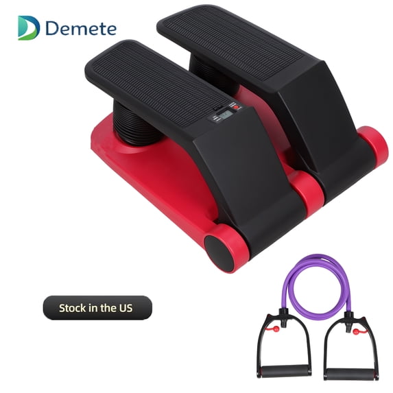 Demete Air Stepper Machine with Resistance Bands, Adjustable Mini Stair Climber with LCD Monitor, 300 lbs Capacity