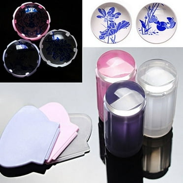 Demete Clear Nail Art Jelly Stamper Set, Polish Stamping Manicure Tools