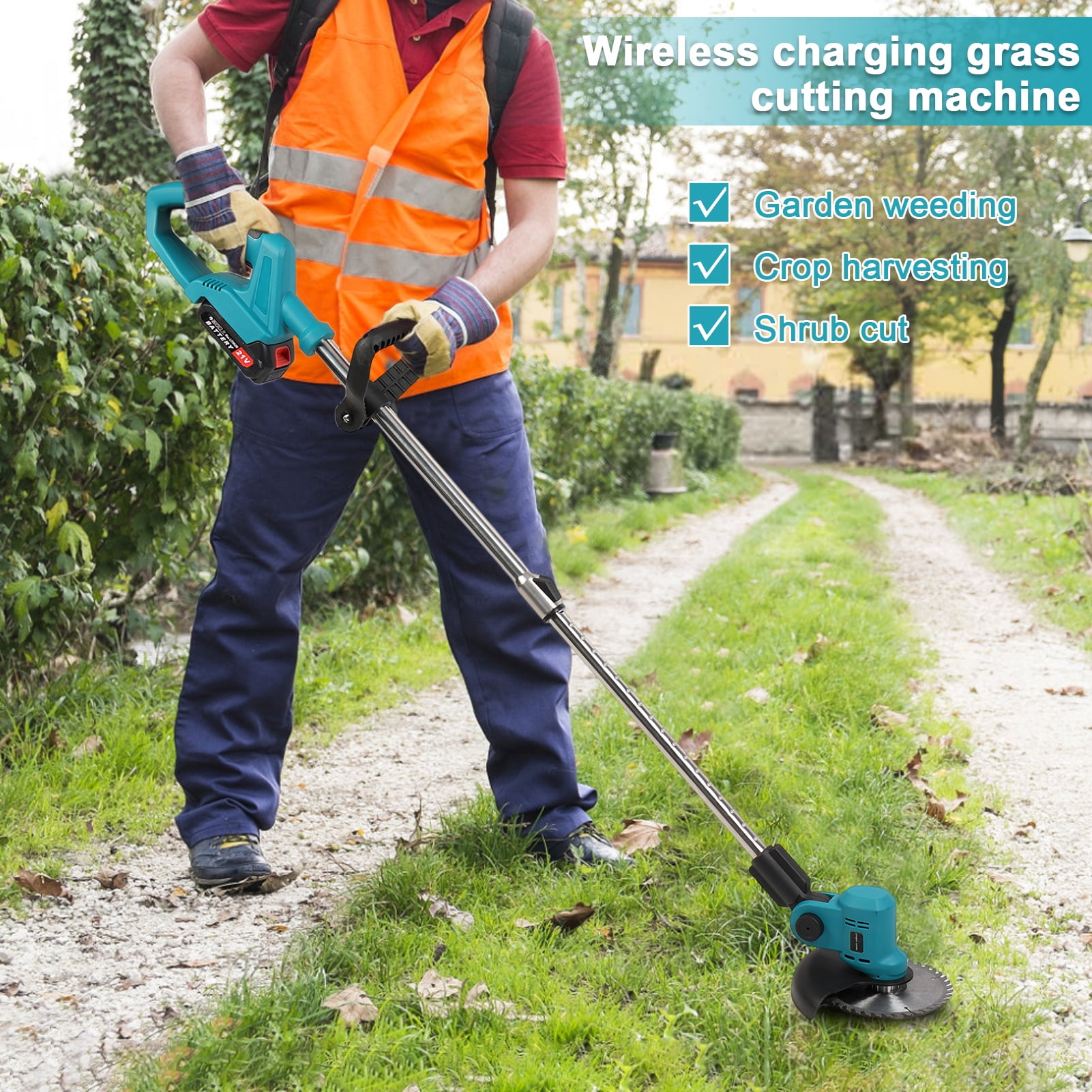 Demete Electric Weed Mower, 6 Inch Weed Eater, Telescopic Rod, Powerful