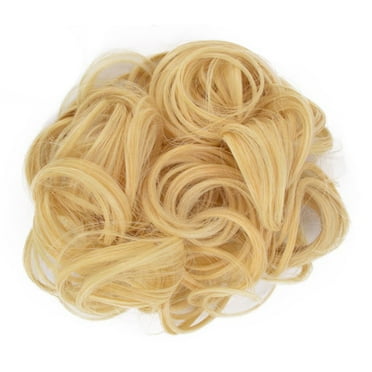 Demete Fashion Women Hair Bun Extension Wavy Curly Messy Donut Chignon Wig