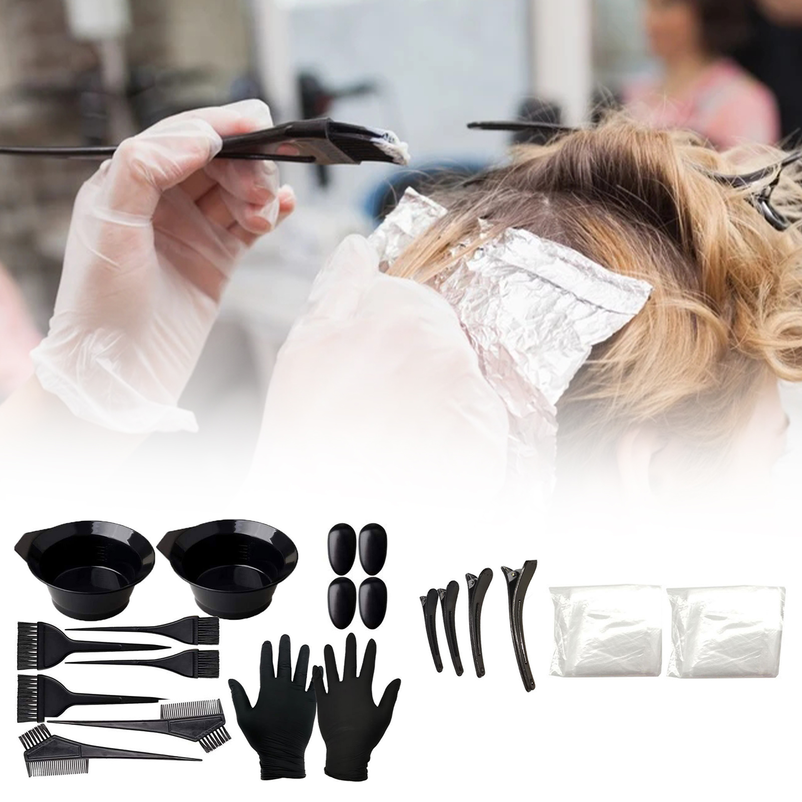 Demete Hair Dyeing Brush Comb Tint Colorant Coloring Bowl Set Salon
